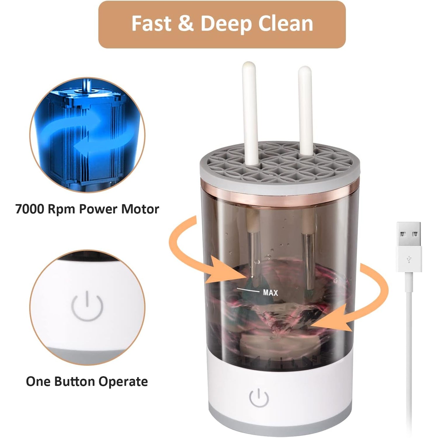 Automatic Makeup Brush Cleaner Fast Electric Brush Cleaner Hand Free Machine Super Clean Brush Washer & Brushes Organizer Tool (1 Pc) Automatic Makeup Brush Cleaner Fast Electric Brush Cleaner Hand Free Machine Super Clean Brush Washer & Brushes Organizer Tool (1 Pc)